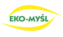logo spółko EKO-MYŚL - zielona nazwa otoczona żółtymi półłukami