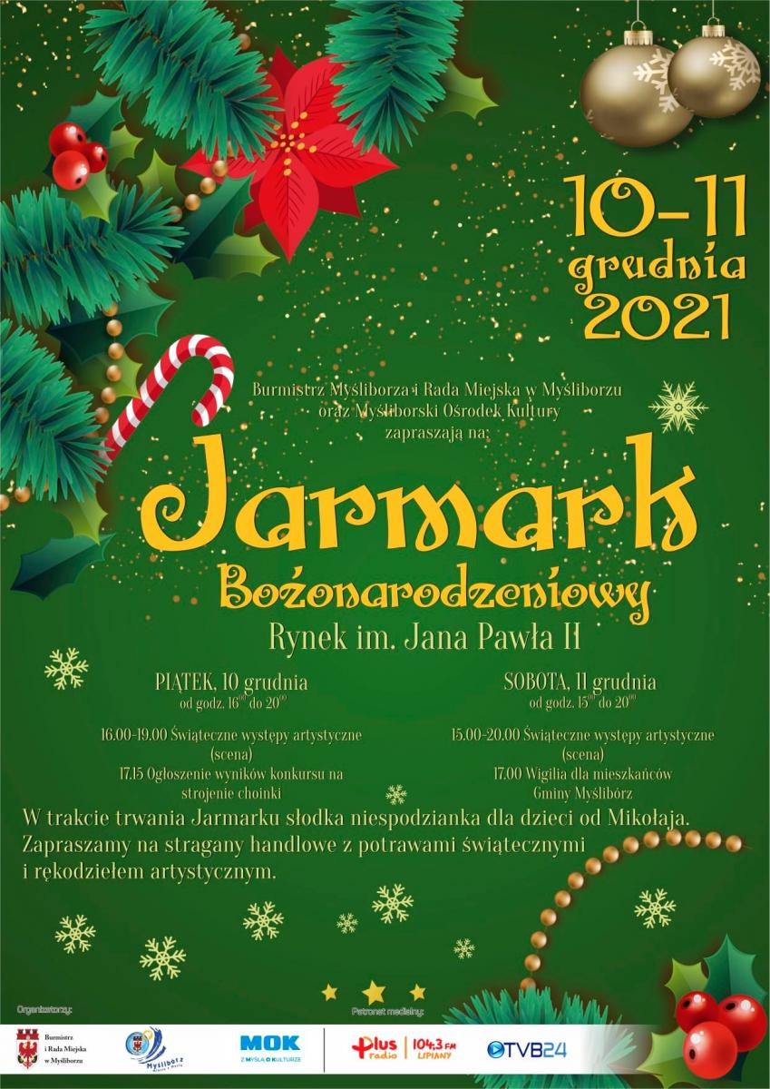 plakat tegorocznego jarmarku bożonarodzeniowego w Myśliborzu